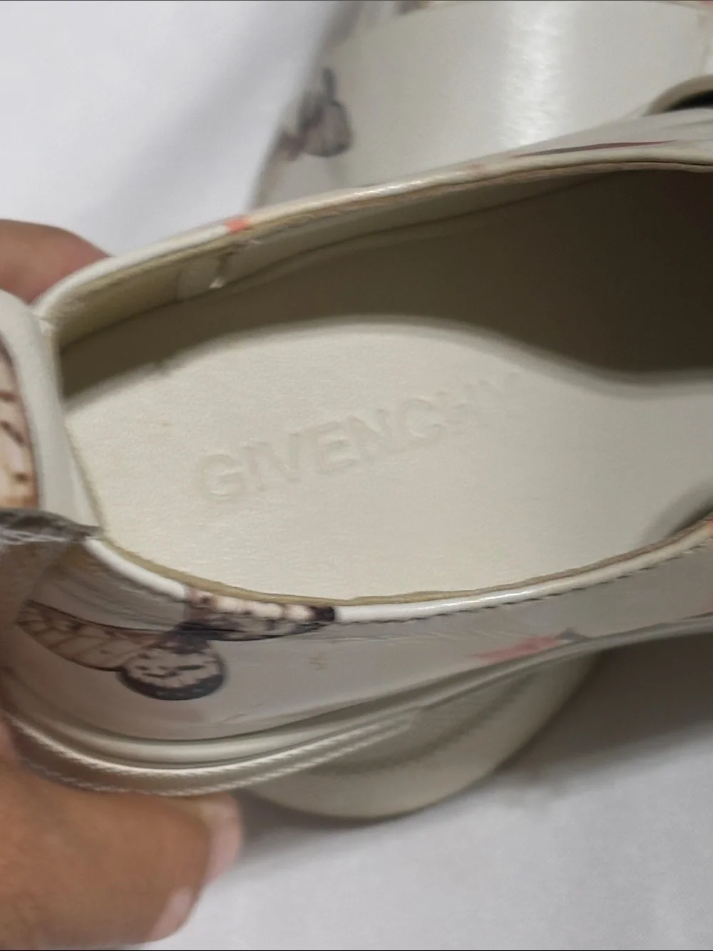Givenchy White Floral Slip-On Sneakers with Bow Motif Size 35